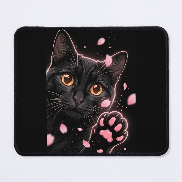 Item preview, Cute Black Cat Paw with Pink Sakura Petals designed and sold by Spiritualwall.
