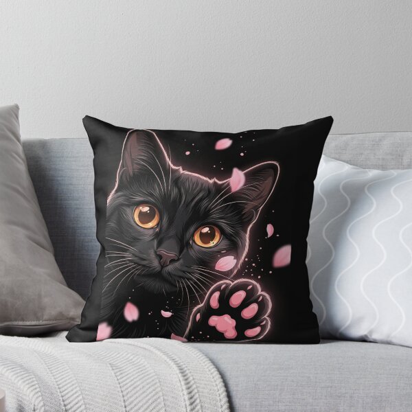 Item preview, Cute Black Cat Paw with Pink Sakura Petals designed and sold by Spiritualwall.
