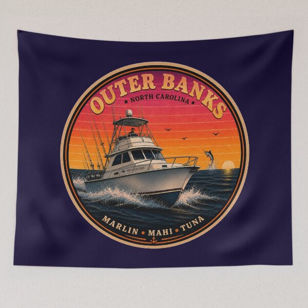 Item preview, Outer Banks Sportfishing Sticker designed and sold by Swanny's Custom T-shirt and Gift Designs.