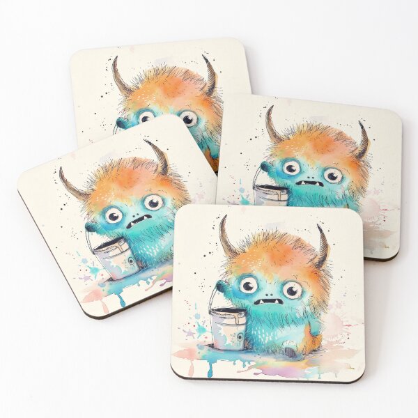 Item preview, Cute Monster Spilled Paint - Happy Accident Doodle Art designed and sold by OopsIDrewIt.