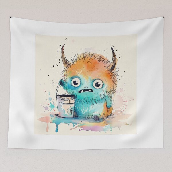 Item preview, Cute Monster Spilled Paint - Happy Accident Doodle Art designed and sold by OopsIDrewIt.