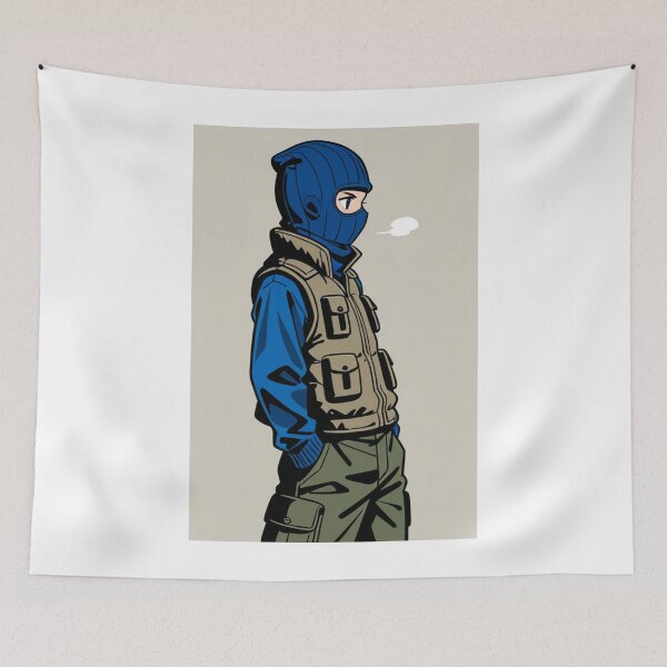 Item preview, Fashion - Man in Black Puffer Vest Balaclava Cargo Streetwear Anime Variant 2 designed and sold by AnimeShin.