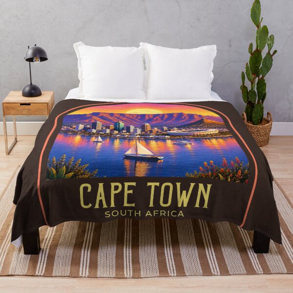 Item preview, Cape Town Vintage Travel Illustration designed and sold by HomeLivingCo.