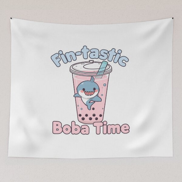 Item preview, Cute Boba Shark - Kawaii Ocean Shark Week designed and sold by The Prompted Soul.
