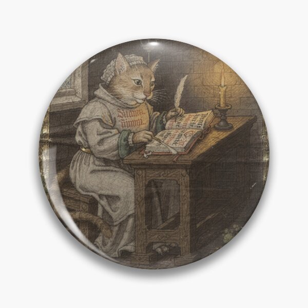 Item preview, Medieval Cat Scribe by Candlelight designed and sold by PictorialWhimsy.