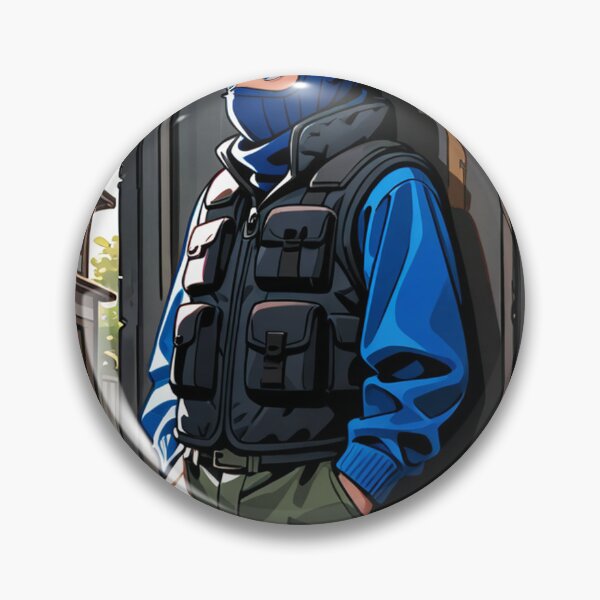 Item preview, Fashion - Man in Black Puffer Vest Balaclava Cargo Streetwear Anime designed and sold by AnimeShin.