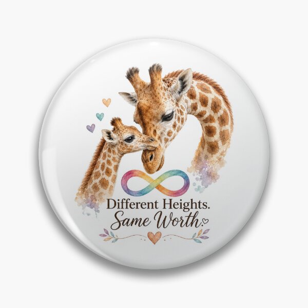 Item preview, Different Heights Same Worth | Autism Acceptance & Neurodiversity Giraffe | Designed for Light Shirts designed and sold by NicheCraft Studio.