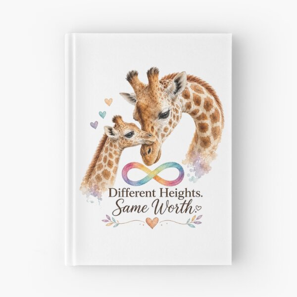 Item preview, Different Heights Same Worth | Autism Acceptance & Neurodiversity Giraffe | Designed for Light Shirts designed and sold by NicheCraft Studio.