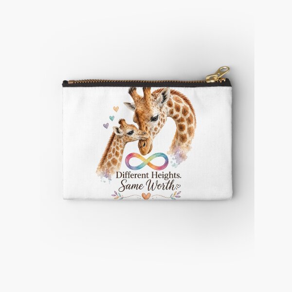 Item preview, Different Heights Same Worth | Autism Acceptance & Neurodiversity Giraffe | Designed for Light Shirts designed and sold by NicheCraft Studio.