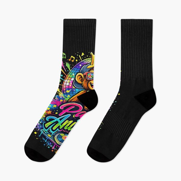 Item preview, Party Monkey DJ Colorful Animal Dance Music Design designed and sold by RawGfxPlanet.