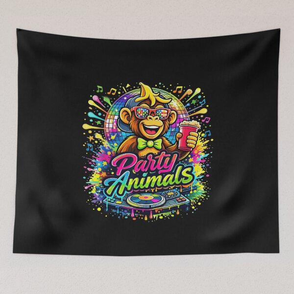 Item preview, Party Monkey DJ Colorful Animal Dance Music Design designed and sold by RawGfxPlanet.