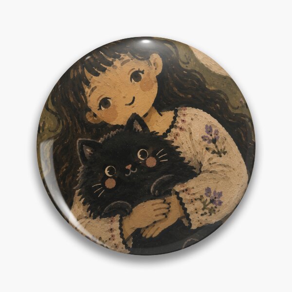 Item preview, Girl with black cat and ghost designed and sold by *~*MagicCorner*~*.
