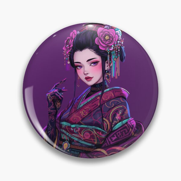 Item preview, Neon Peony Geisha — Tattooed Cyber Beauty designed and sold by kummo-0319.