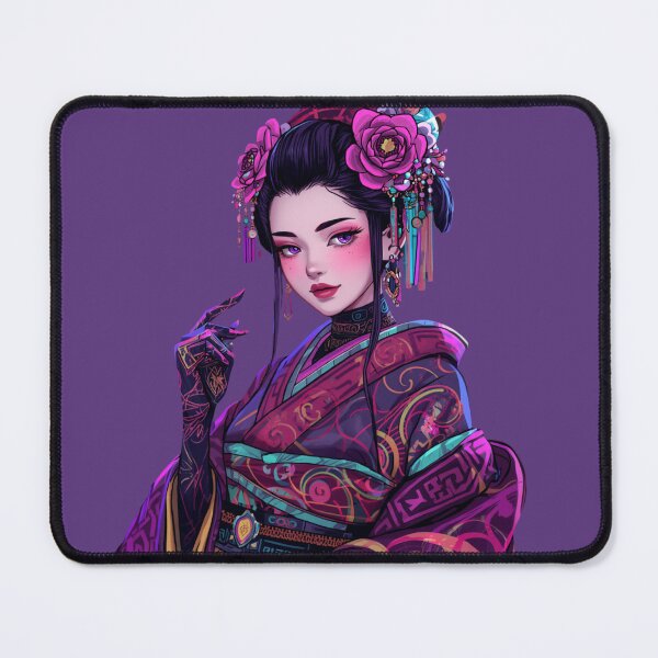 Item preview, Neon Peony Geisha — Tattooed Cyber Beauty designed and sold by kummo-0319.
