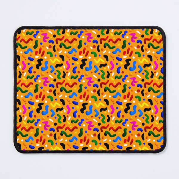 Item preview, Bright Orange Memphis Style Squiggle And Bean Pattern designed and sold by igraphixart.