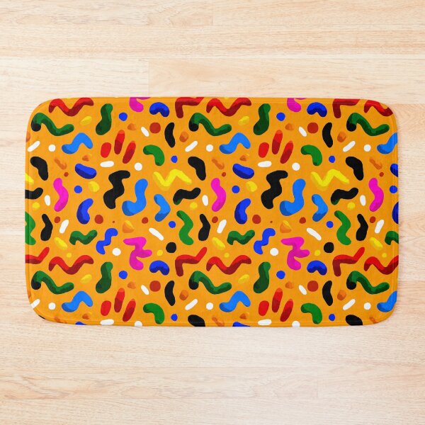 Item preview, Bright Orange Memphis Style Squiggle And Bean Pattern designed and sold by igraphixart.