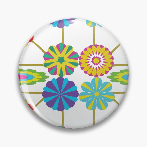 Item preview, Colorful Folk Art Floral Geometric Seamless Pattern with Decorative Flowers and Lattice Design  Description designed and sold by Ei-Ei.