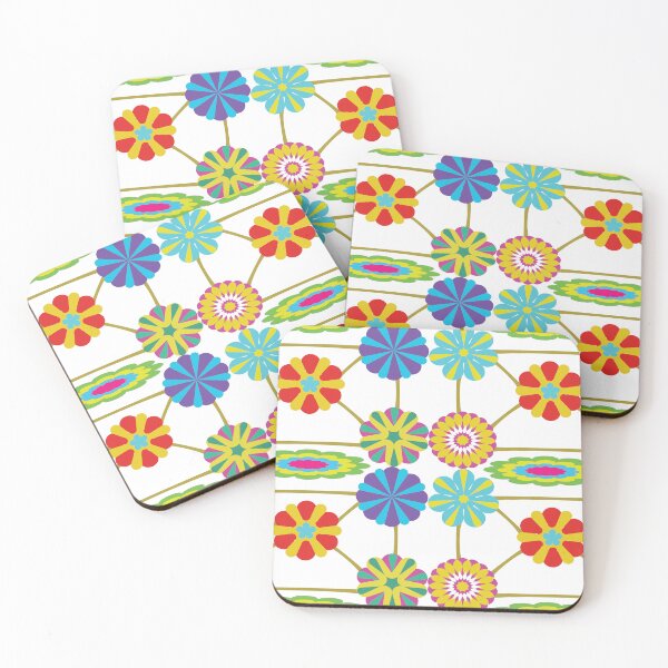 Item preview, Colorful Folk Art Floral Geometric Seamless Pattern with Decorative Flowers and Lattice Design  Description designed and sold by Ei-Ei.