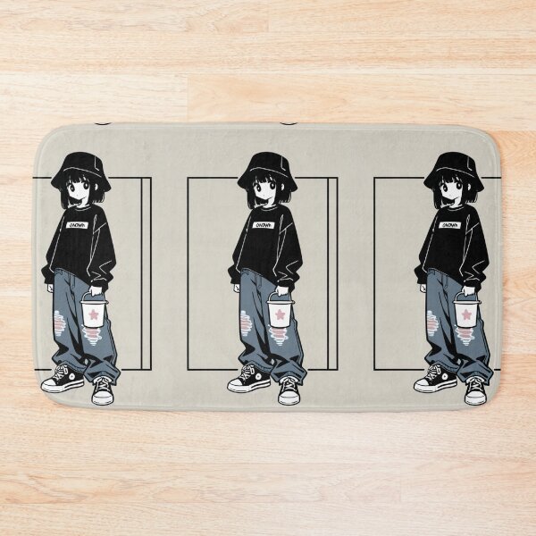 Item preview, Fashion - Man in Black Top Bucket Hat Baggy Jeans Streetwear Anime Variant 2 designed and sold by AnimeShin.