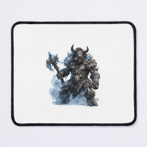Item preview, Mighty Winter Minotaur with Battle Axe designed and sold by Farheen786.
