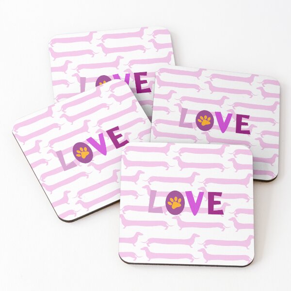 Item preview, I love dachshund pink cute gifts for dog lover weiner dog hot dog designed and sold by foryourbestself.