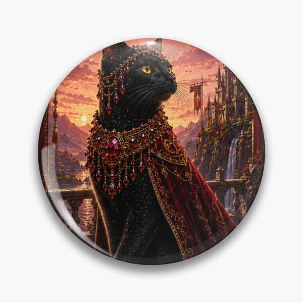 Item preview, Garnet Fireheart Cat Guardian of Passion Courage and Vitality Fantasy Black Cat Art designed and sold by Mindworx21.