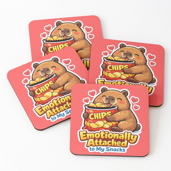 Item preview, Emotionally Attached to My Snacks Cute Capybara Sticker designed and sold by Mohitt09.