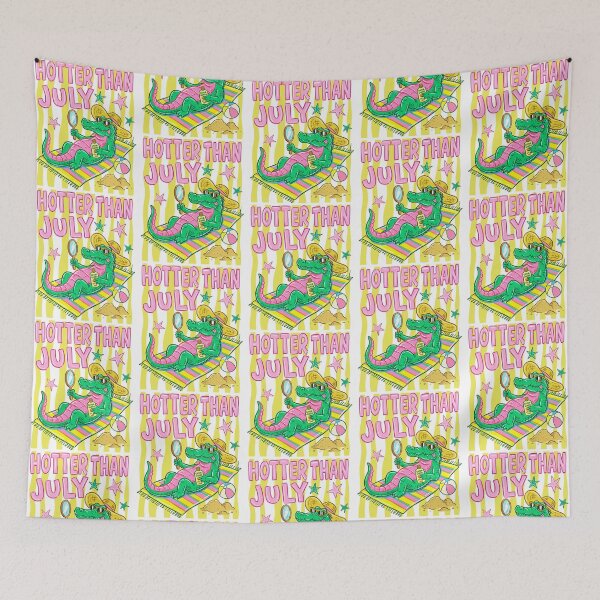 Item preview, Hotter Than July Summer Alligator Beach Vacation Striped Graphic designed and sold by Noctivyra.