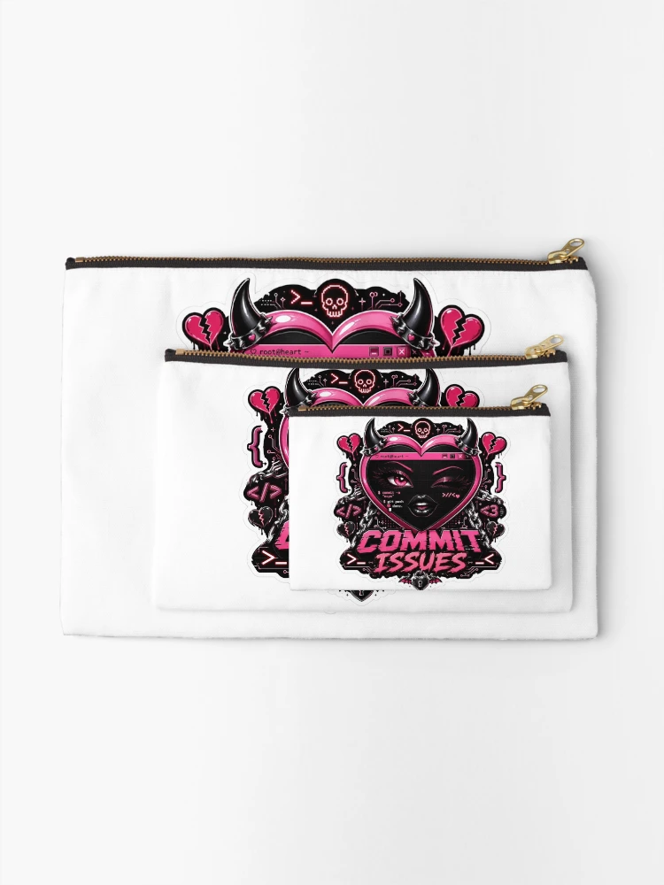 Thumbnail 2 of 4, Zipper Pouch, Commit Issues designed and sold by DebugLab.