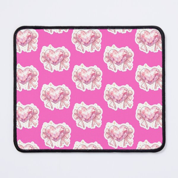 Item preview, shiny crystal heart with pink bow sticker art designed and sold by AstralBloomm.