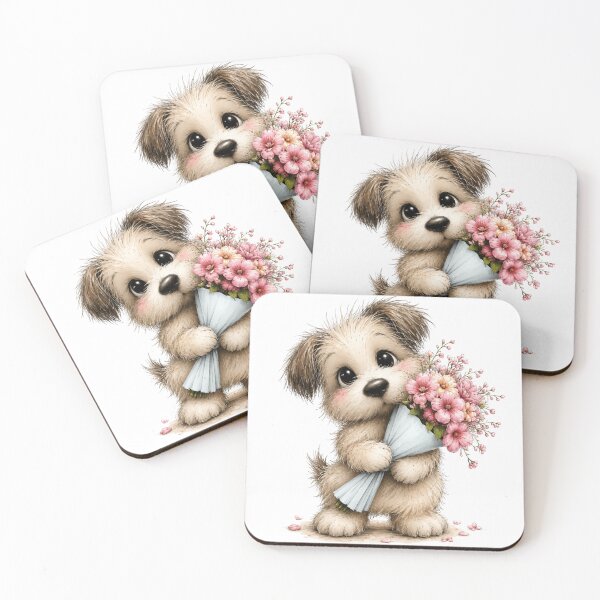 Item preview, Cute Puppy with Pink Flowers designed and sold by Partoon-dp.