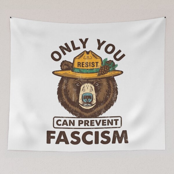 Item preview, Only You Can Prevent Fascism Resist Anti-Fascist Political Activist bear resist designed and sold by JonesFlora2025.