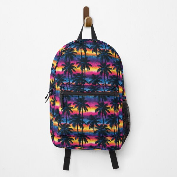 Item preview, Balanced Neon Palm Tree Tropical Sunset Pattern designed and sold by igraphixart.