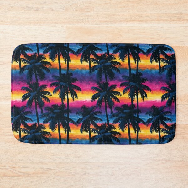 Item preview, Balanced Neon Palm Tree Tropical Sunset Pattern designed and sold by igraphixart.