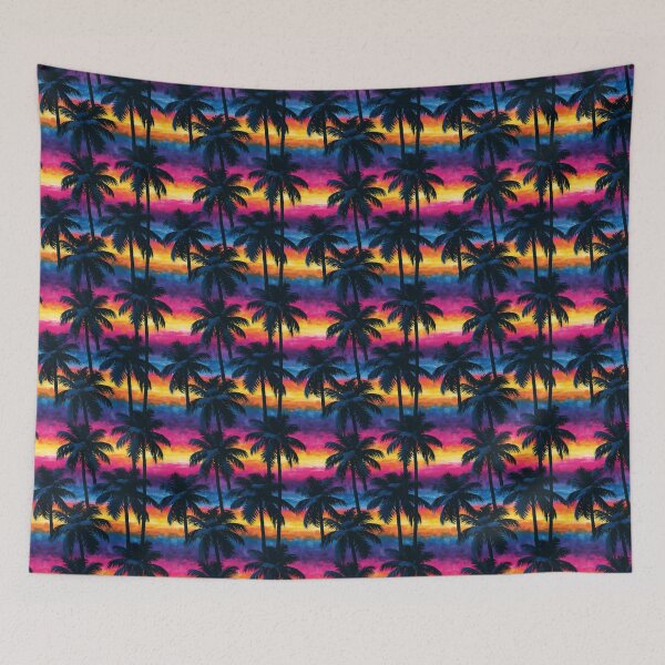 Item preview, Balanced Neon Palm Tree Tropical Sunset Pattern designed and sold by igraphixart.