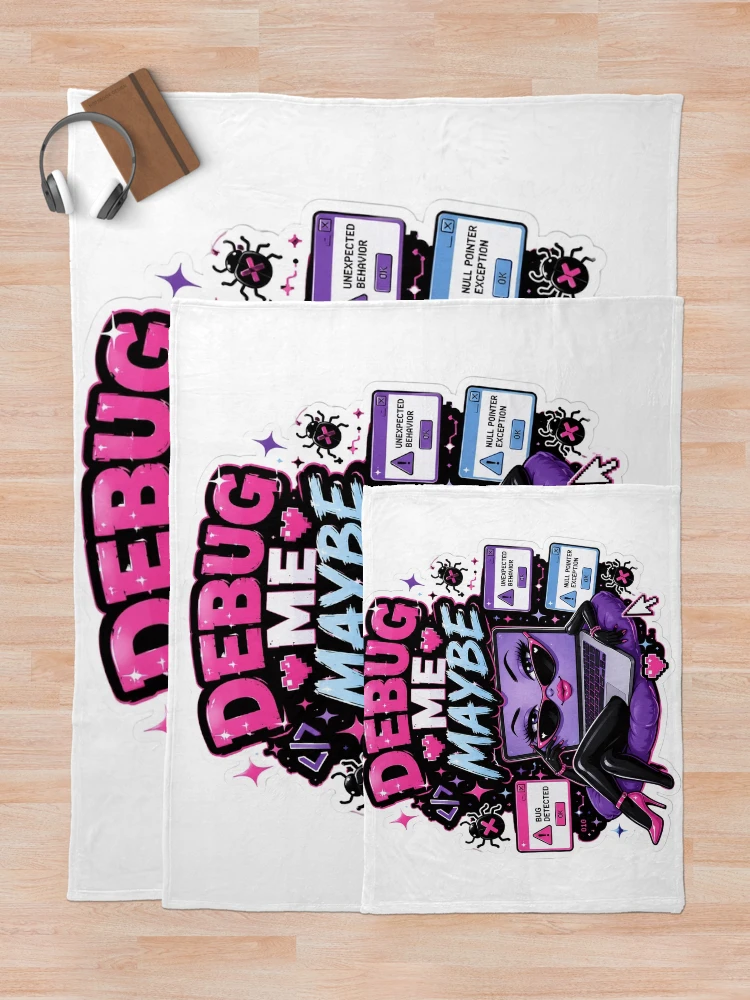 Thumbnail 5 of 6, Throw Blanket, Debug Me Maybe designed and sold by DebugLab.