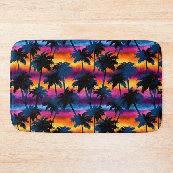 Item preview, Deep Blue And Pink Tropical Twilight Palm Pattern designed and sold by igraphixart.