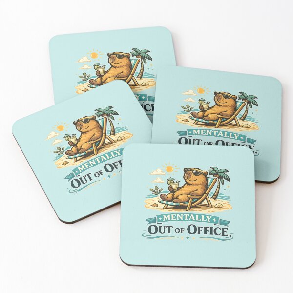 Item preview, Mentally Out Of Office Capybara Shirt – Funny Vacation Humor Retro Beach Graphic Tee designed and sold by  Artistry in Motion by MADsrecreation.