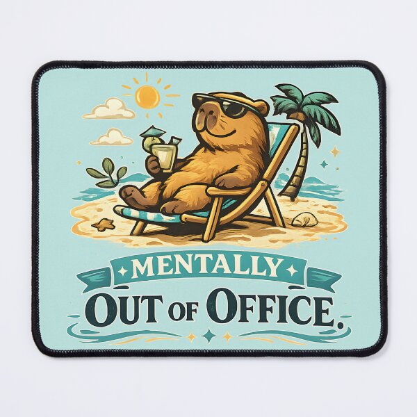 Item preview, Mentally Out Of Office Capybara Shirt – Funny Vacation Humor Retro Beach Graphic Tee designed and sold by  Artistry in Motion by MADsrecreation.