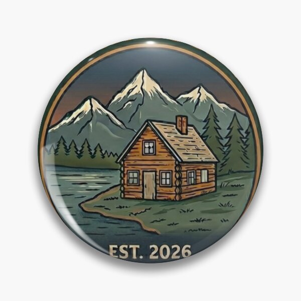 Item preview, Midnight Book Club Cabin Nature Badge designed and sold by GADS_STUDIO.