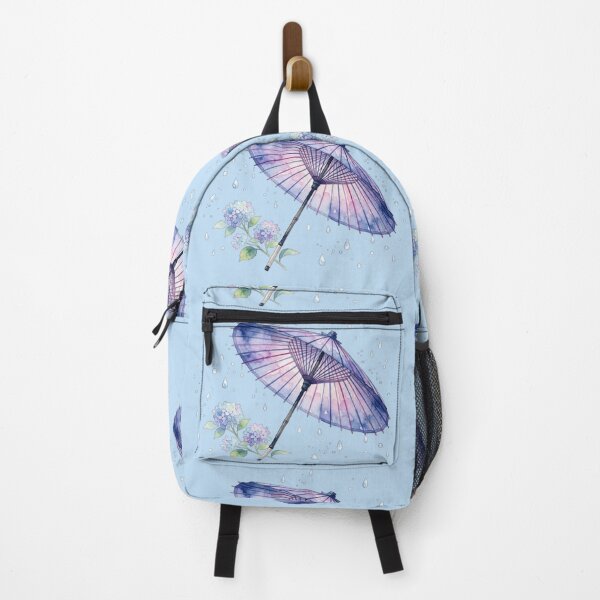 Item preview, Watercolor Japanese Umbrella and Hydrangea Rainy Season Art designed and sold by SakuraMarket26.