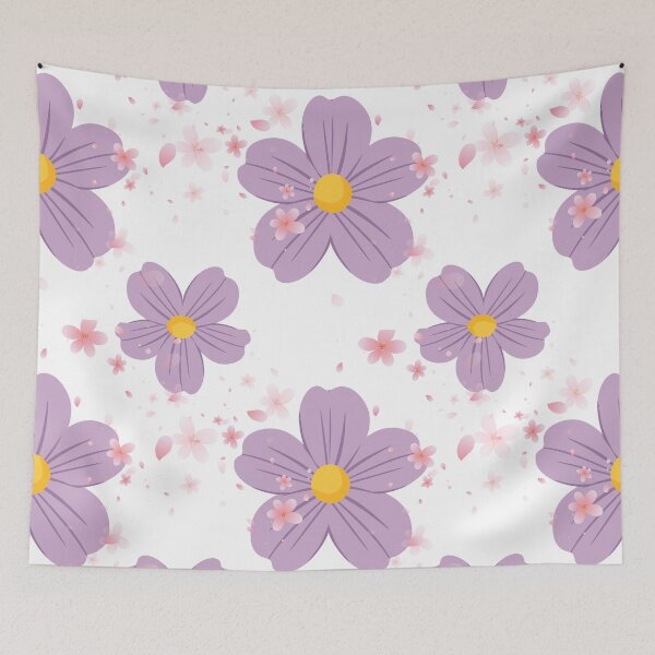 Item preview, Purple Flowers Minimal Seamless Pattern designed and sold by MedusaGialla.