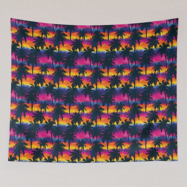 Item preview, Vibrant Magenta Palm Tree And Sunset Gradient designed and sold by igraphixart.