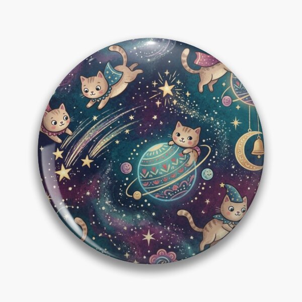 Item preview, Whimsical Cosmic Cats Fantasy Seamless Pattern designed and sold by Iampoji.
