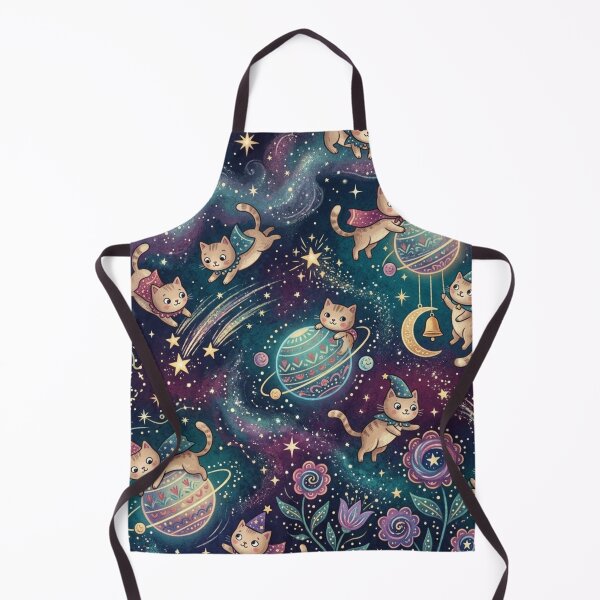 Item preview, Whimsical Cosmic Cats Fantasy Seamless Pattern designed and sold by Iampoji.