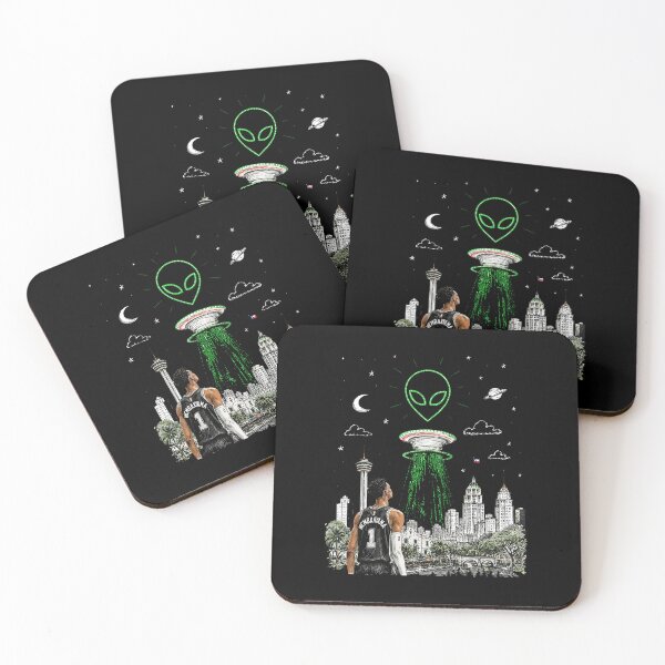 Item preview, Alien Abduction Basketball Player UFO City Skyline Funny Sci Fi designed and sold by b3ida-zl.