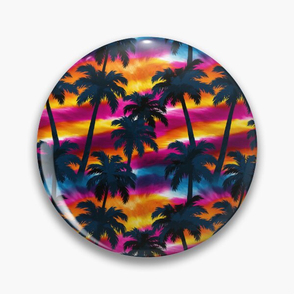 Item preview, Neon Tropical Palm Tree Sunset Pattern designed and sold by igraphixart.
