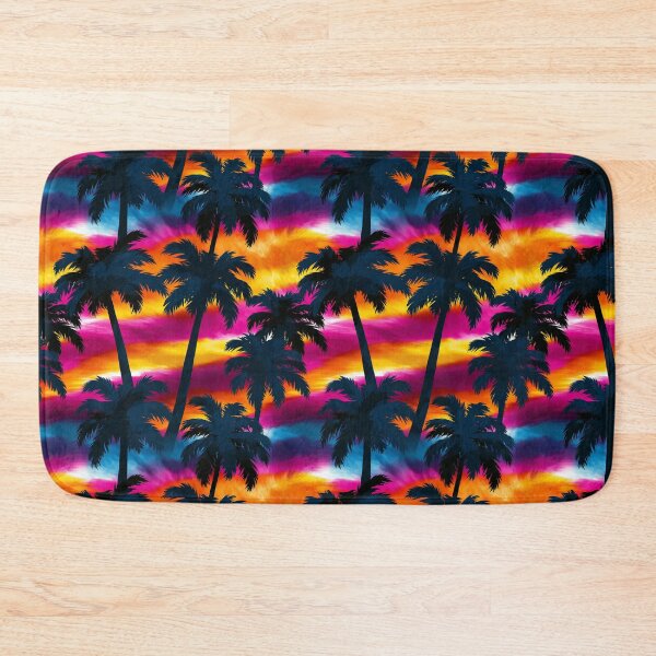 Item preview, Neon Tropical Palm Tree Sunset Pattern designed and sold by igraphixart.