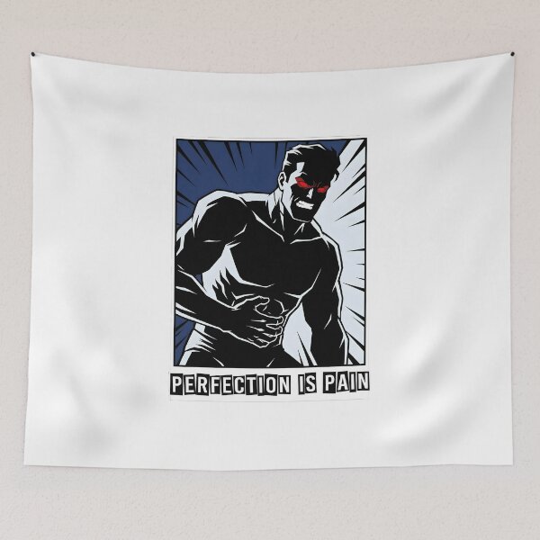 Item preview, Brutalist Retro Anime Male Superhero Perfection Pain designed and sold by EKHOAISTORE.