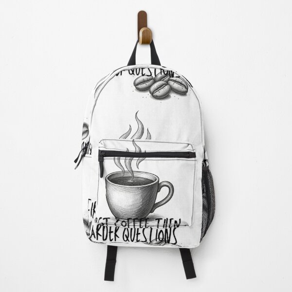 Item preview, First Coffee Then Harder Questions Funny Caffeine Quote 2 designed and sold by infinitearte.